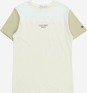 T-Shirt Calvin Klein Jeans en blanc : devant