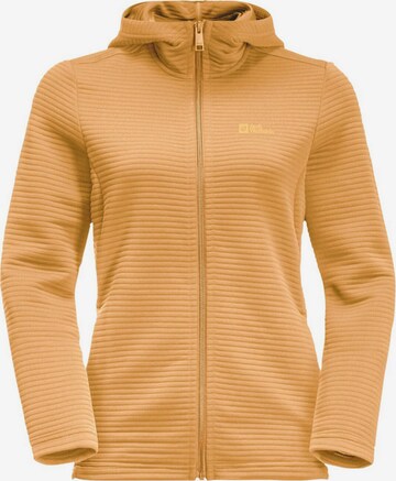 JACK WOLFSKIN Athletic Zip-Up Hoodie in Yellow: front