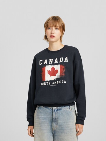 Bershka Sweatshirt in Grijs: voorkant