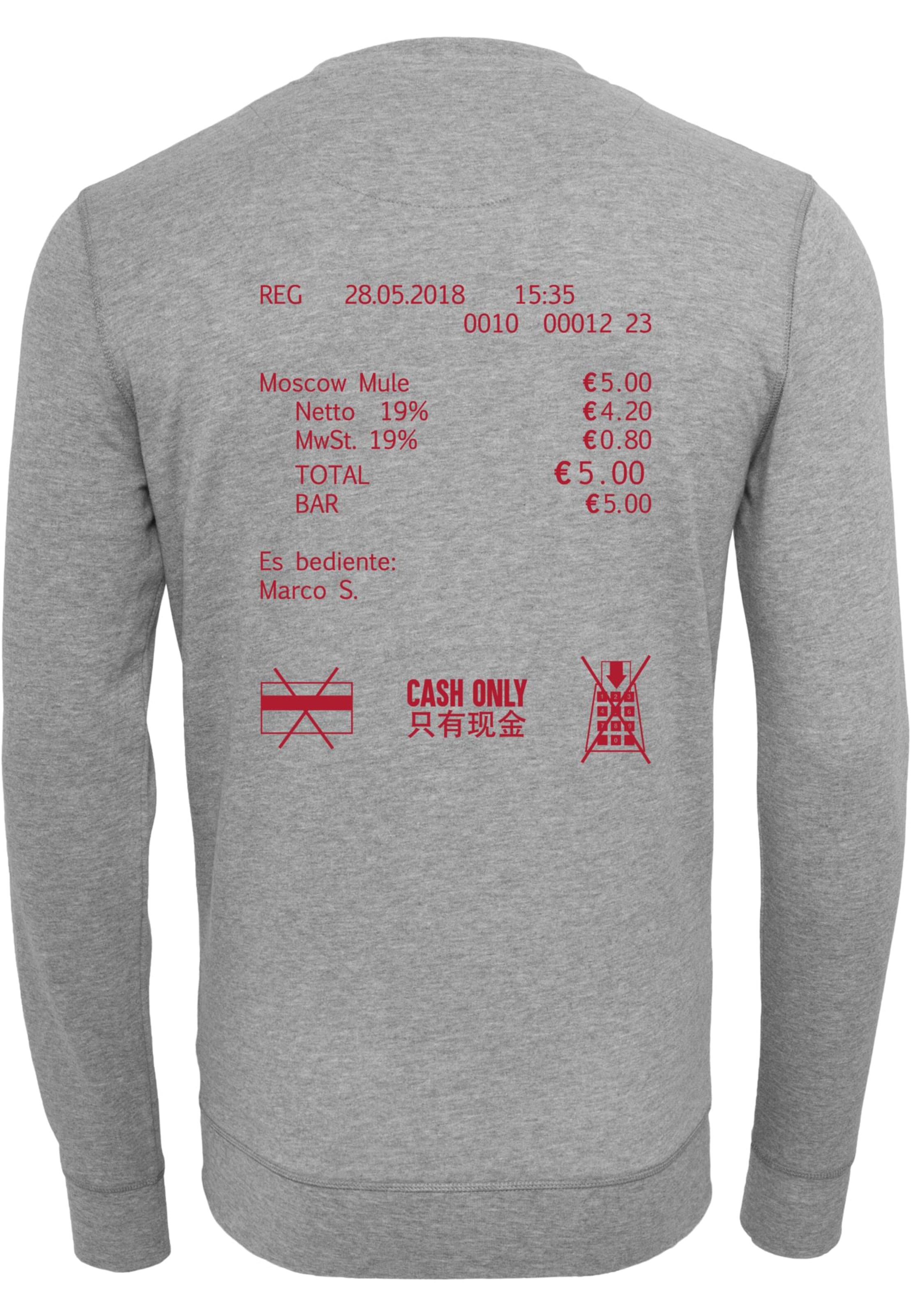 MT Men Sweatshirt 'Cash Only' in Grijs