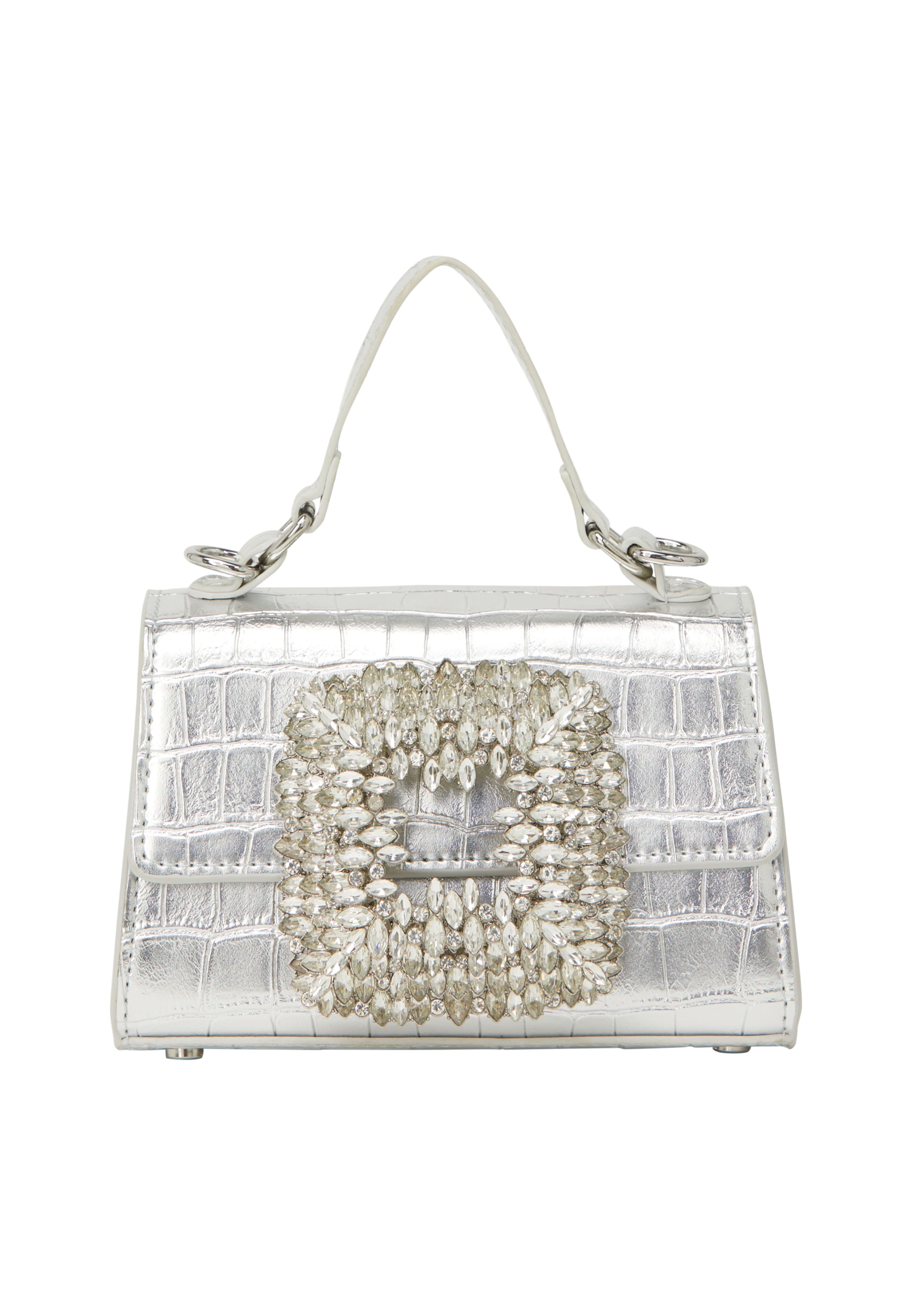 Clutch NAEMI pe argintiu, Vizualizare produs