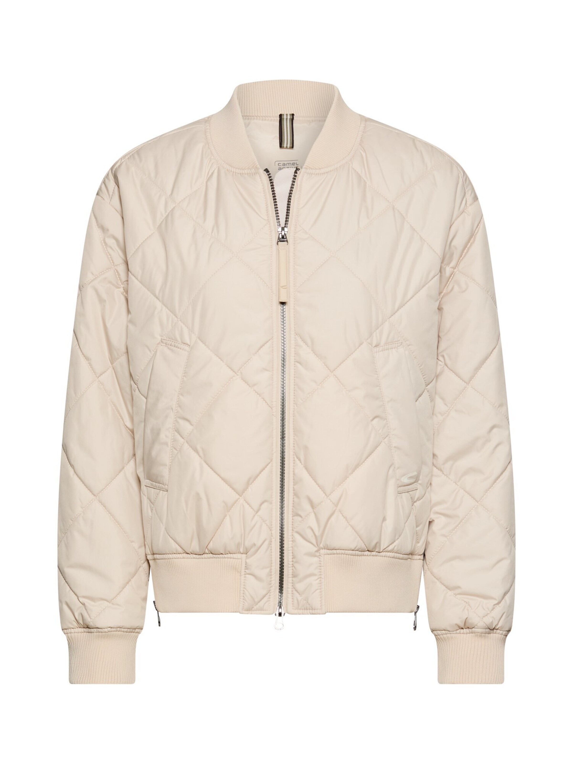 CAMEL ACTIVE Oversize Bomberjacke mit Diamantsteppung in Beige: Vorderseite