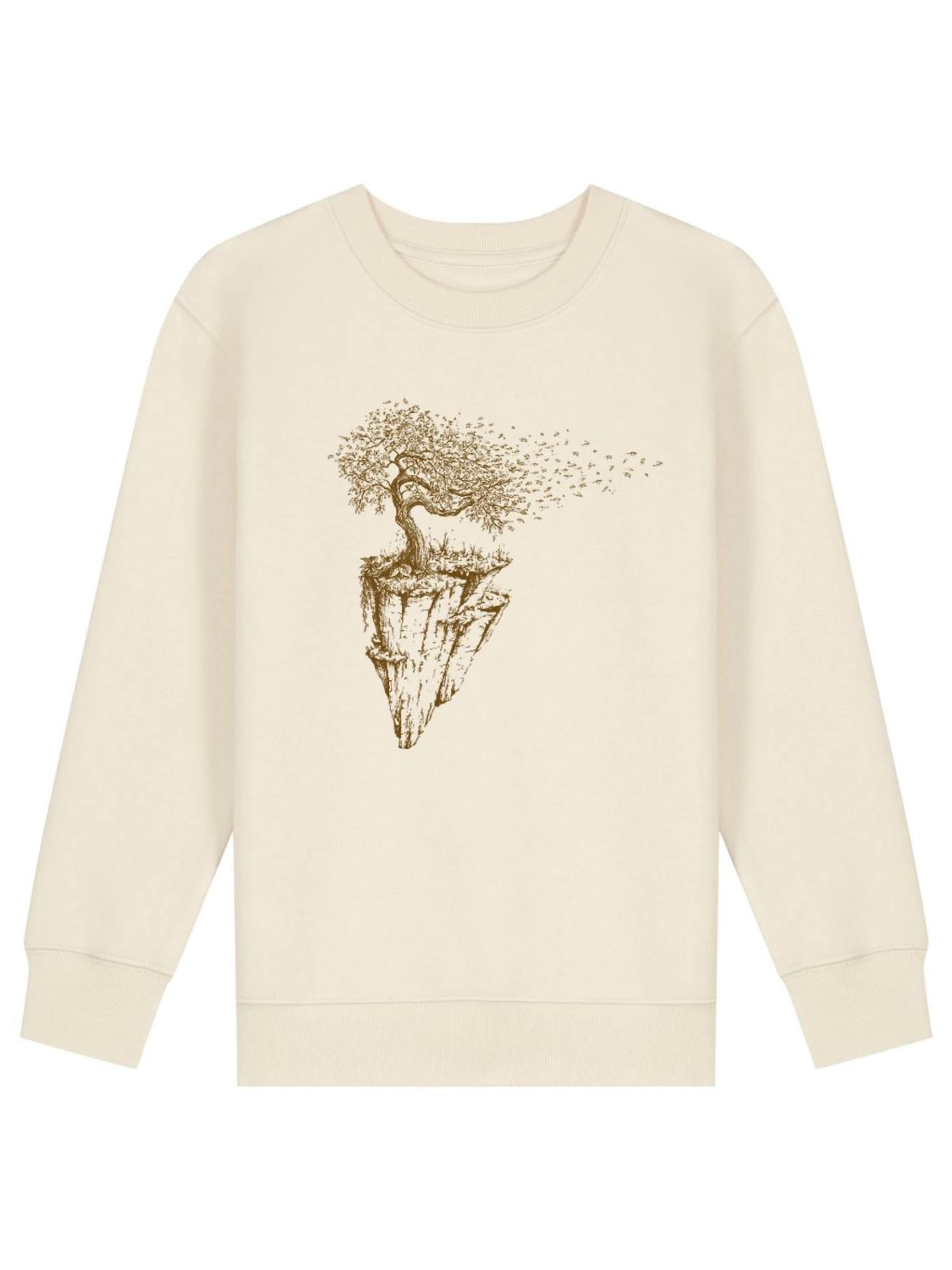 Life-Tree Sweatshirt 'Organic Fairwear Sweater Kids Unisex Maple Island' in White: front