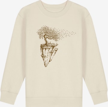 Life-Tree Sweatshirt 'Organic Fairwear Sweater Kids Unisex Maple Island' in White: front
