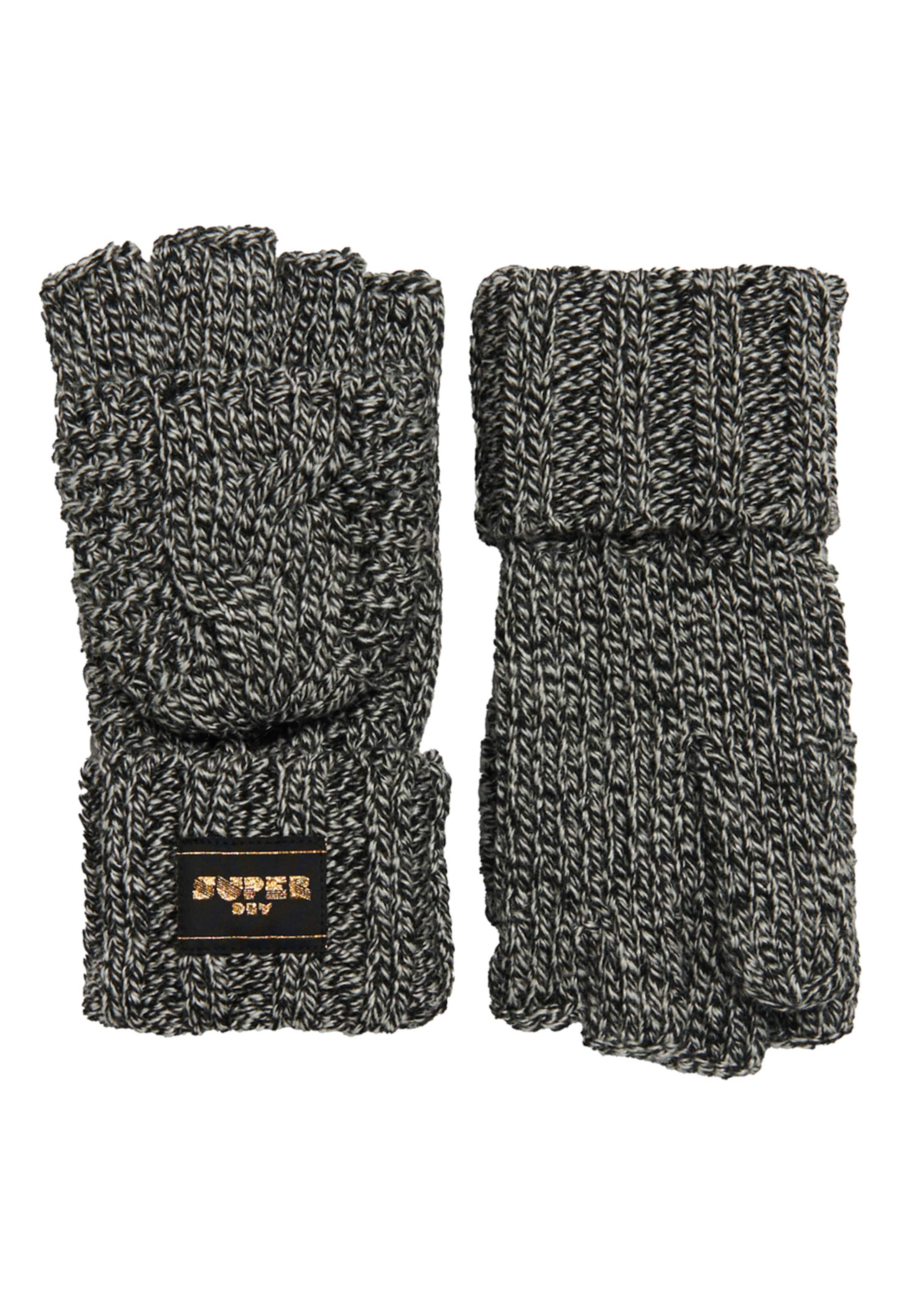 Superdry & Co Fingerhandschuhe in goldgelb / schwarz, Produktansicht