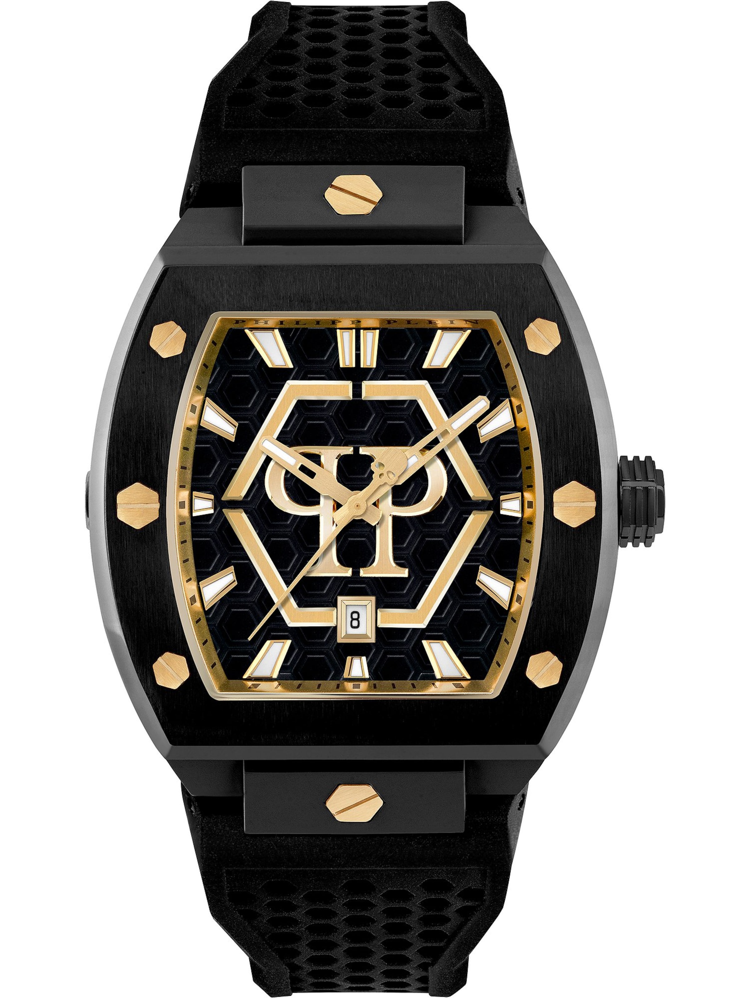 Orologio analogico di Philipp Plein in nero: frontale