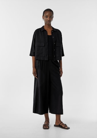 comma casual identity Wide Leg Hose in Schwarz: Vorderseite