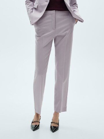 MANGO Regular Pleated Pants 'BOREAL' in Purple: front