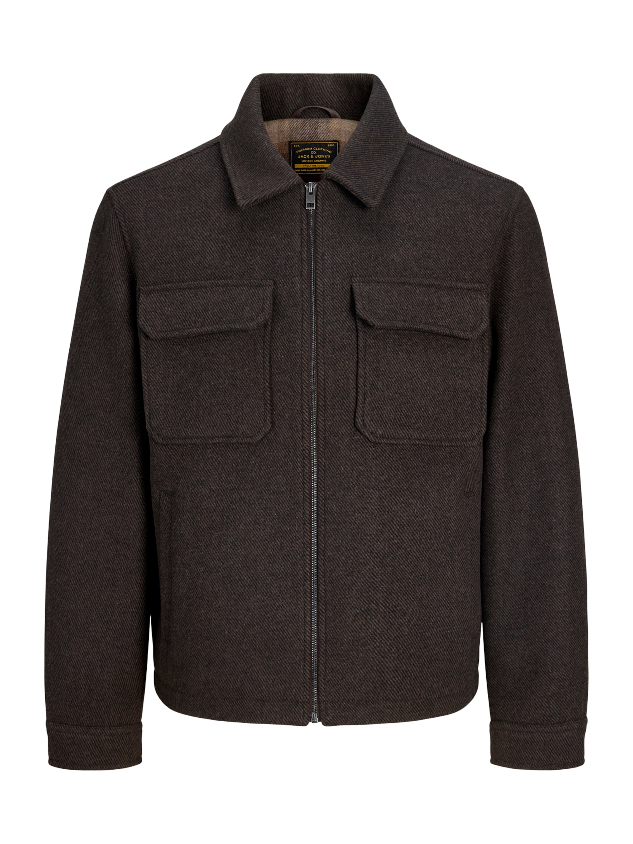 Jack & Jones Plus - Chaqueta de entretiempo 'JPRBLUWAKEFIELD' en marrón: frente