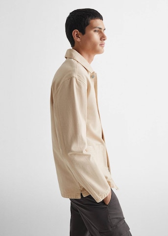 MANGO TEEN Regular fit Button Up Shirt 'Over3' in Beige