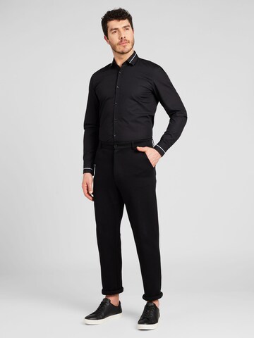 HUGO Slim Fit Hemd 'Kenan' in Schwarz