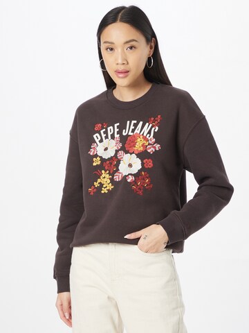 Sweat-shirt 'Stephanie' Pepe Jeans en marron : devant