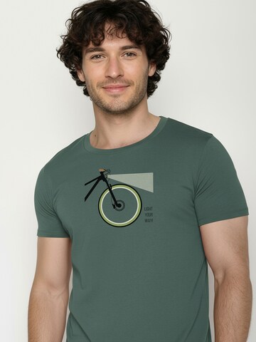 GREENBOMB Shirt ' Guide Bike Light ' in Groen