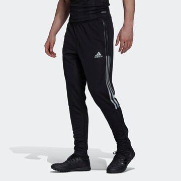 ADIDAS PERFORMANCE Tapered Workout Pants in Black: front