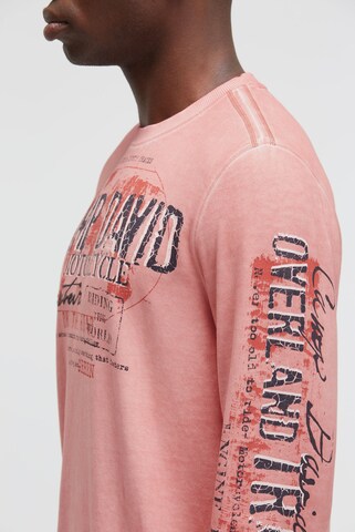 CAMP DAVID Sweatshirt Oil Dyed mit Crack Prints in Orange