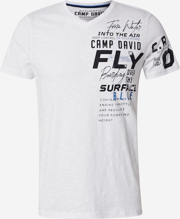 T-Shirt CAMP DAVID en blanc : devant