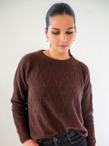 WEARABLE STORIES Pullover 'Manou' in Braun