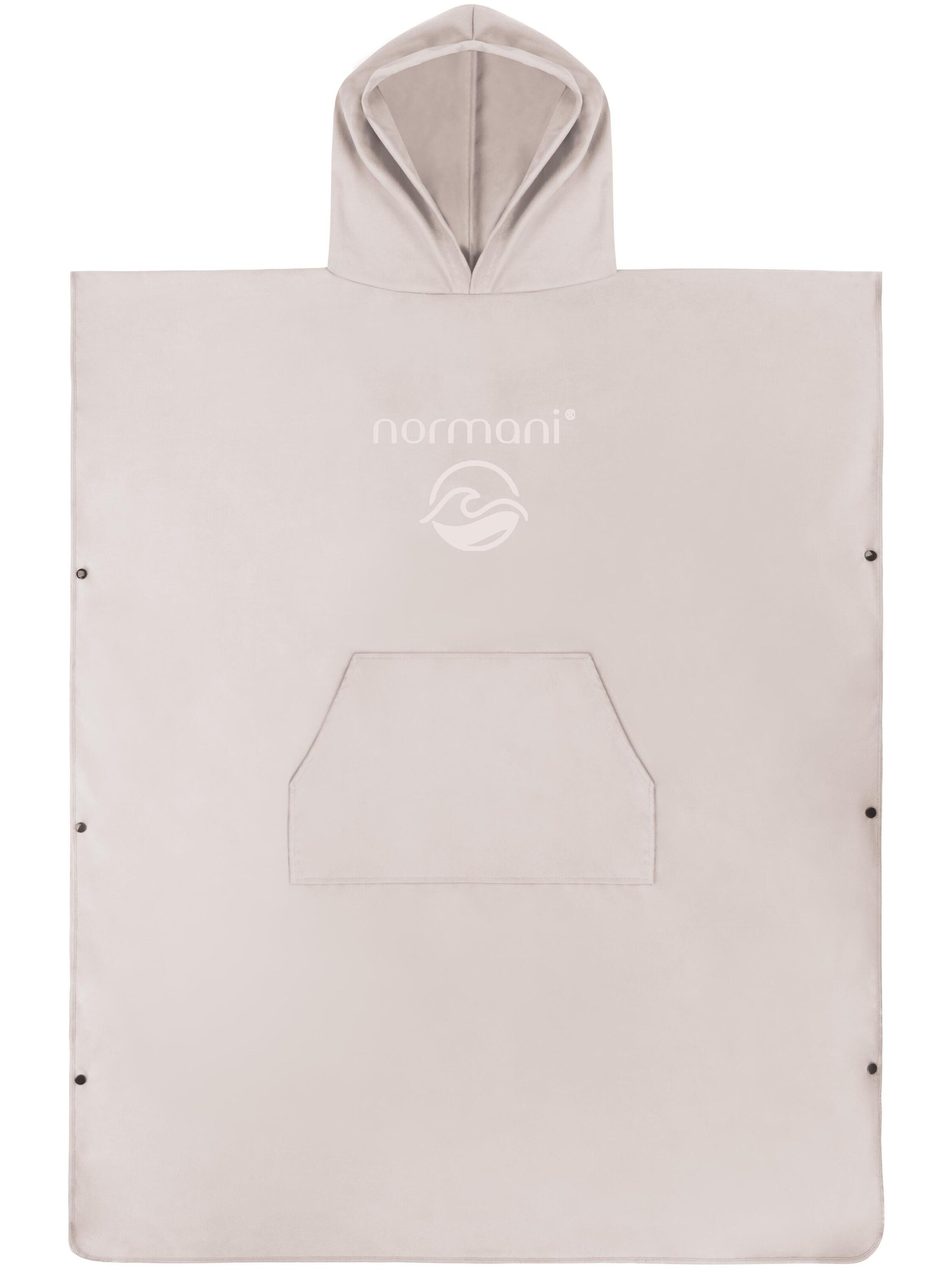 normani Bademantel ' Nosara ' in Grau: Vorderseite