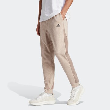 ADIDAS SPORTSWEAR Slim fit Workout Pants in Beige: front