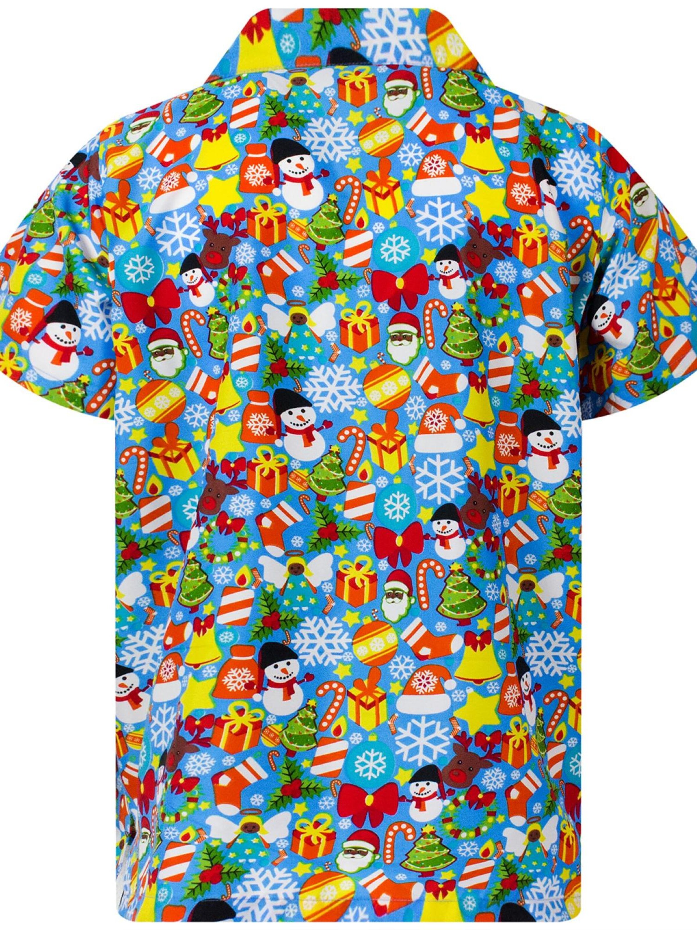 King Kameha Regular Fit Hemd 'Christmas Allover'‌‌‌‌‌‌‌‌‌‌ in Blau