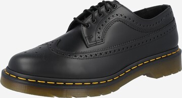 melns Dr. Martens Kurpes ar šņorēm: no priekšpuses