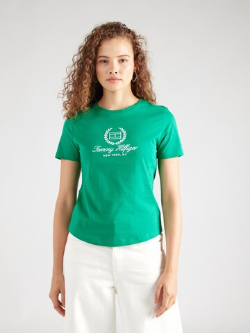 T-shirt TOMMY HILFIGER en vert : devant