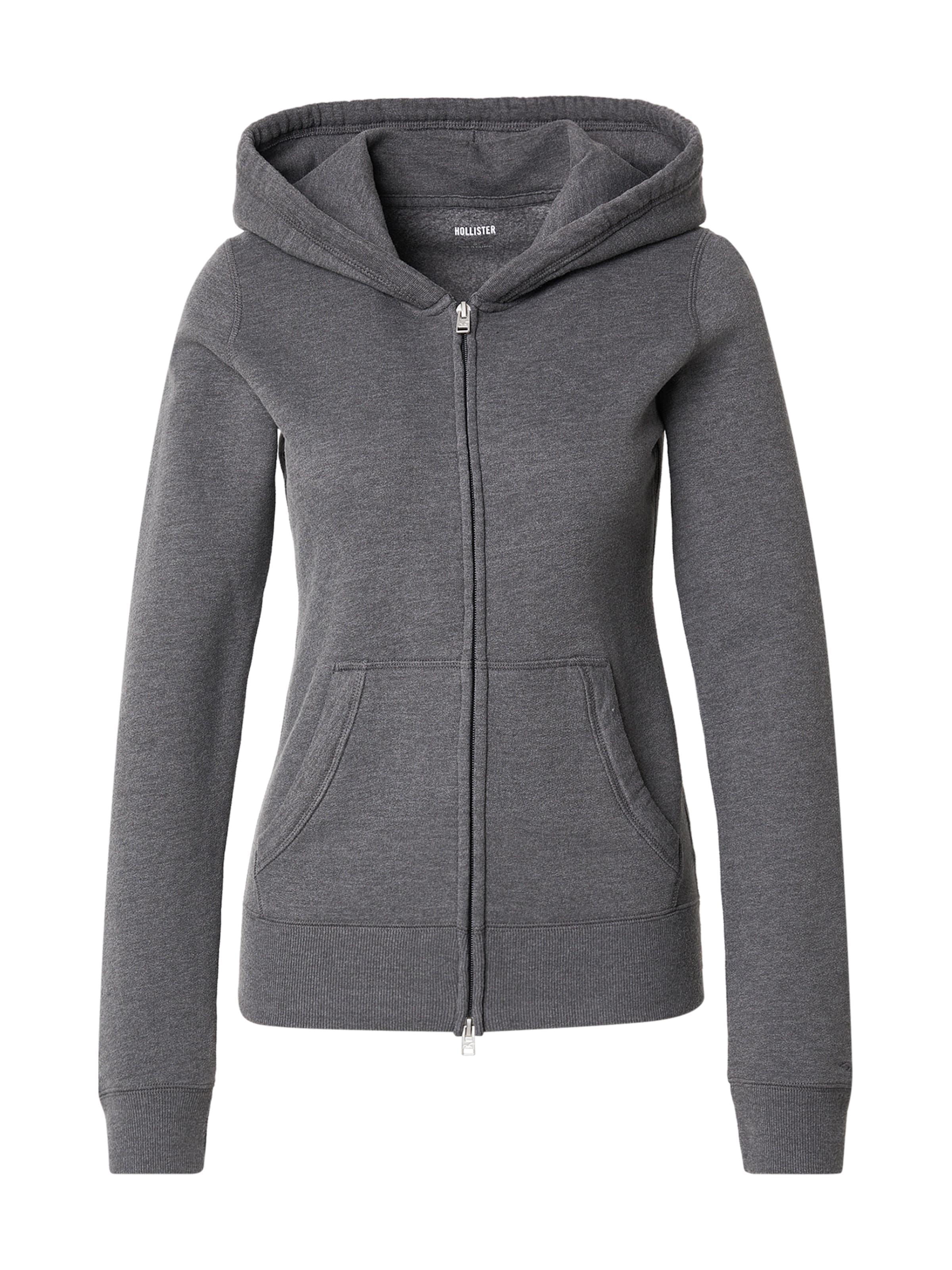 HOLLISTER Ζακέτα φούτερ σε γκρι: μπροστά