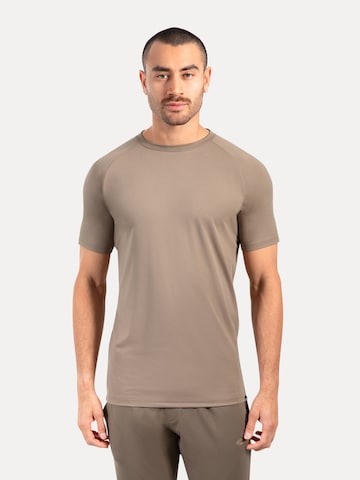 Smilodox T-Shirt Delian Casual Fit in Beige: Vorderseite