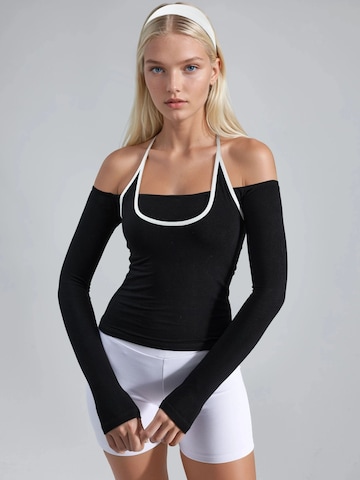 T-shirt Busem en noir : devant