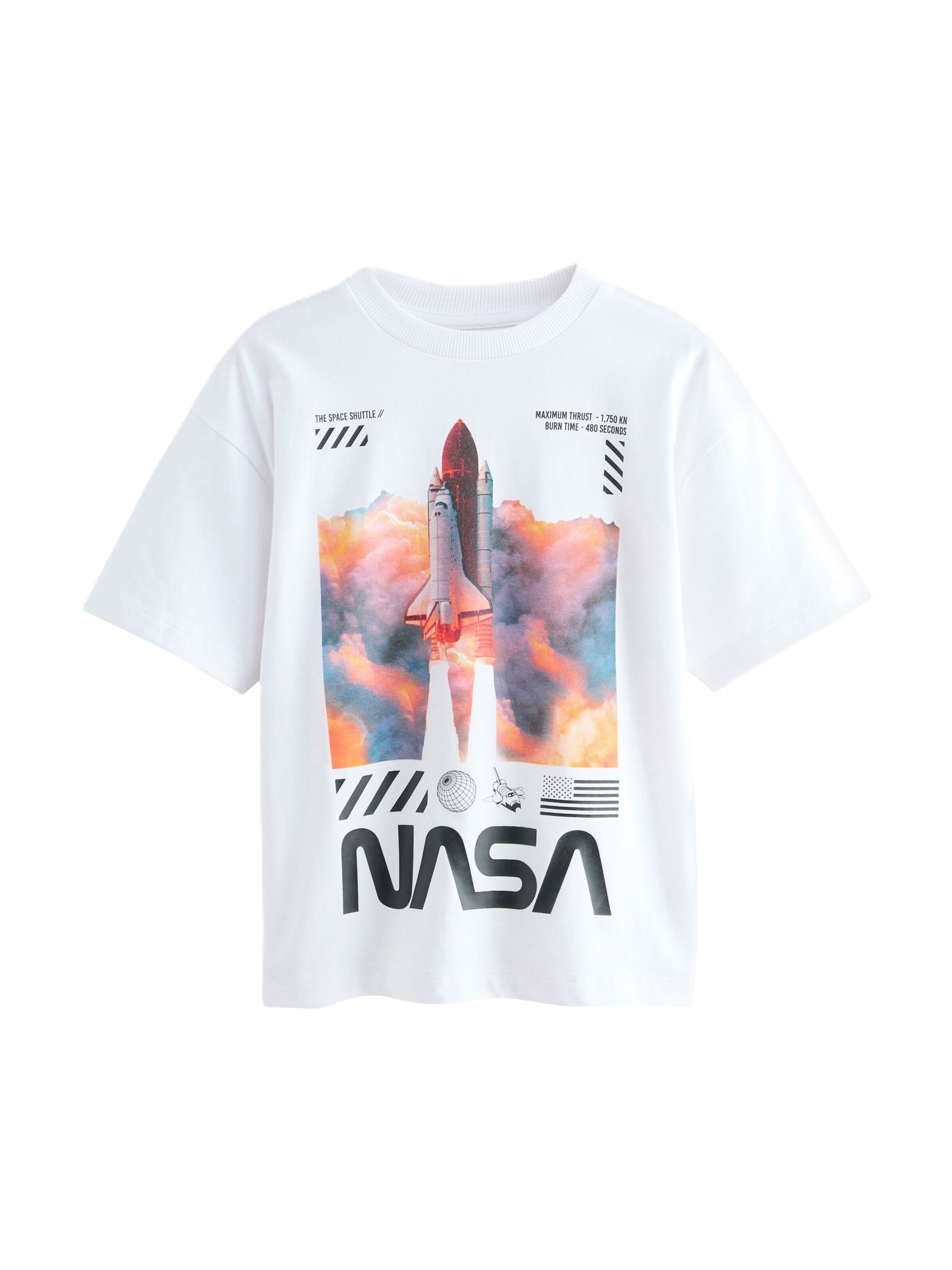 Next T-Shirt 'NASA' in Weiß: Vorderseite