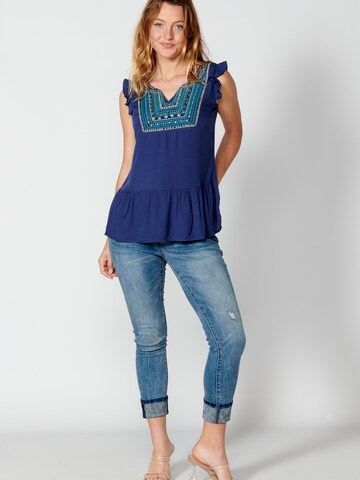 KOROSHI Blouse in Blauw