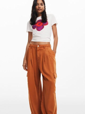 Wide leg Pantaloni cargo di Desigual in arancione