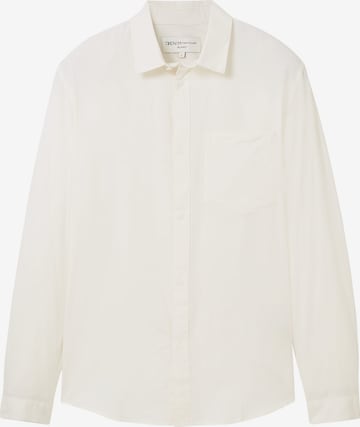 TOM TAILOR DENIM Regular fit Button Up Shirt in White: front