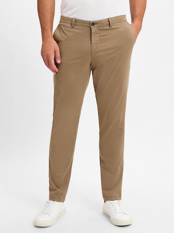 Finshley & Harding London Slim fit Chino trousers 'Kyle' in Brown: front