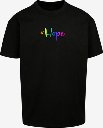 Merchcode Shirt 'Hope Rainbow' in Black: front