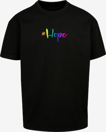 Merchcode Shirt 'Hope Rainbow' in Zwart: voorkant