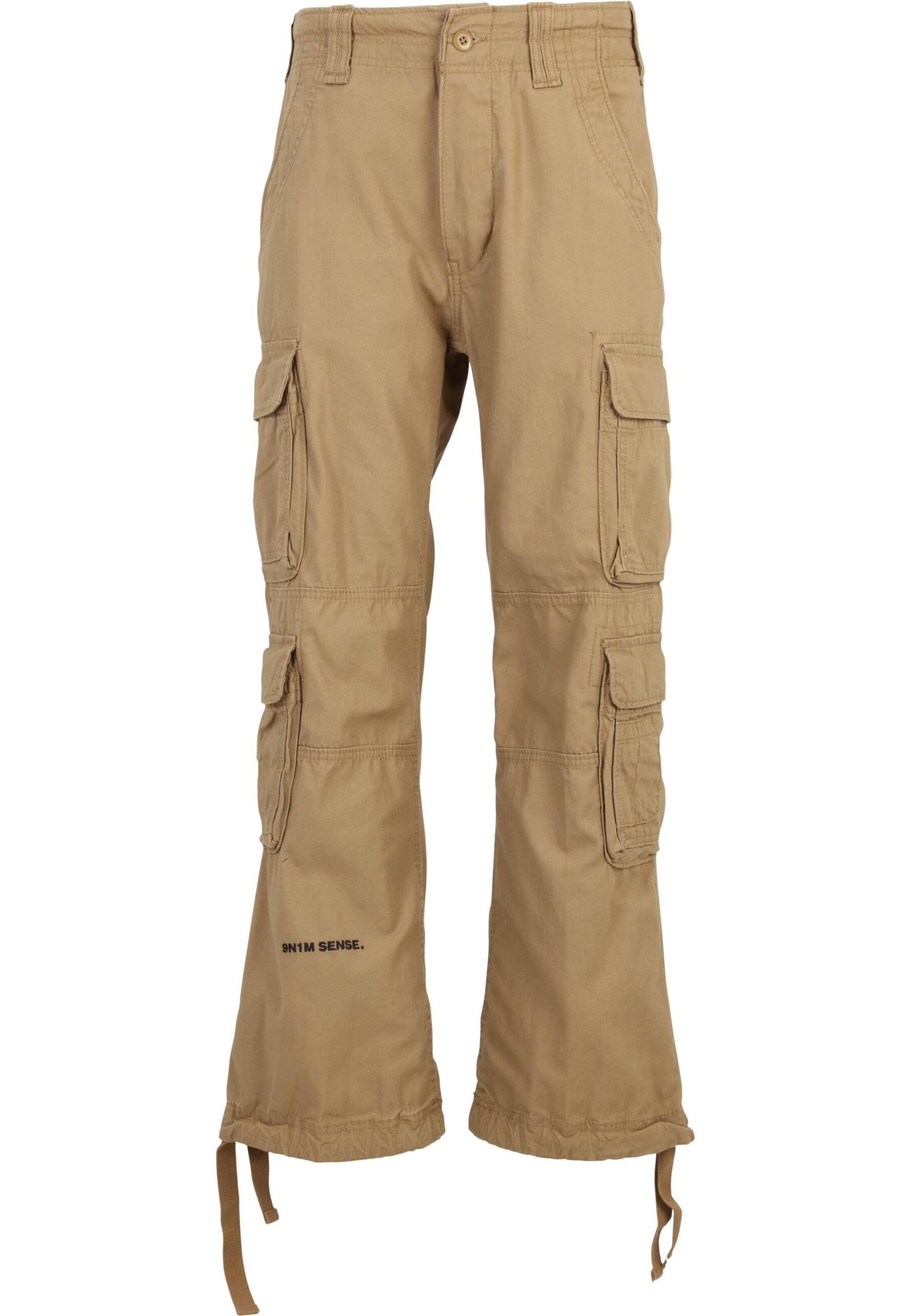 Pantalon cargo 9N1M SENSE en beige : devant