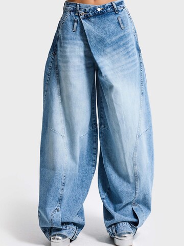 IT'S BASIC Baggy Jeans 'CROSS BAGGY BALLOON MID RISE JEANS' in Blauw