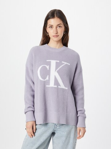 Calvin Klein Jeans Sweater in Purple: front