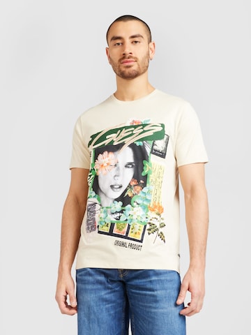 GUESS Shirt 'BOTANICAL COLLAGE' in White: front