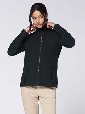 CHIEMSEE Fleece Jacket in Black: front