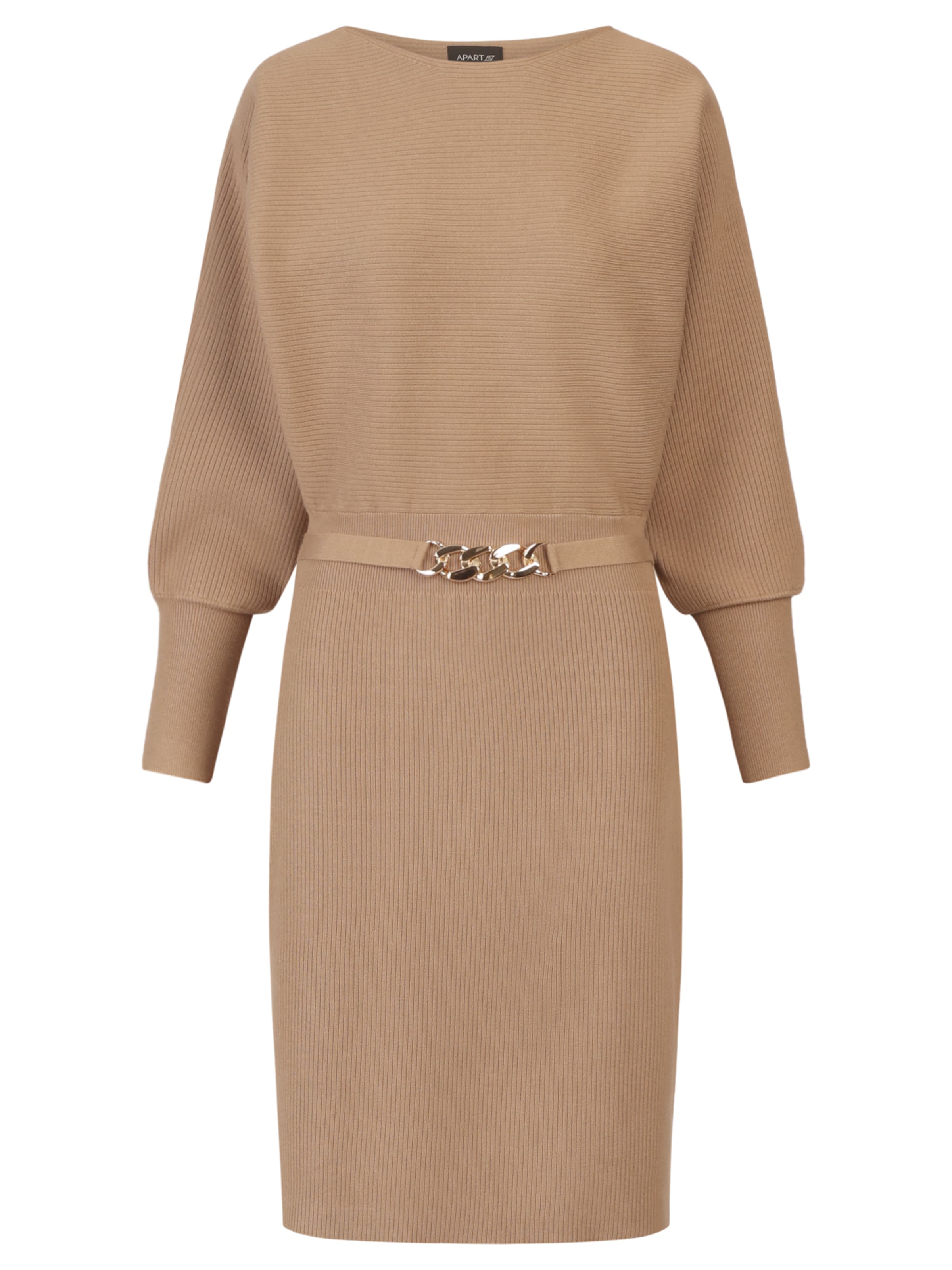 APART Knitted dress in Brown: front