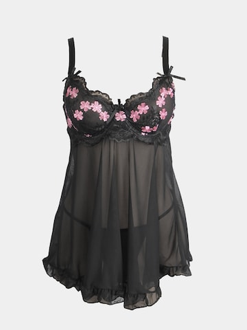 ORGANZA Lingerie Negligée 'Babydoll'‌‌‌‌‌‌‌‌‌ in Schwarz: Vorderseite