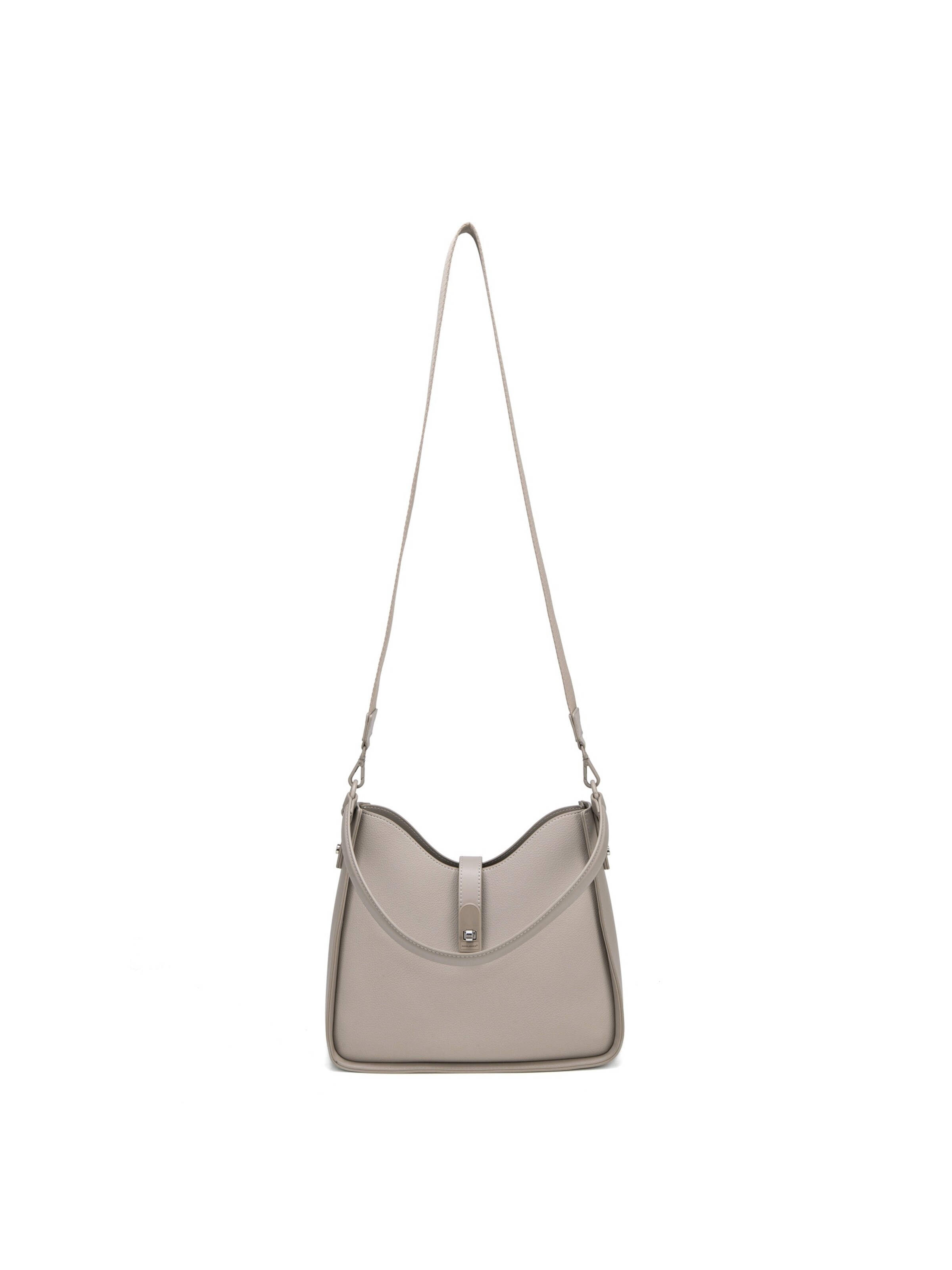 Borsa a spalla 'Borsa a Spalla David Jones Ecopelle con Chiusura Bottone e Zip' di David Jones in grigio