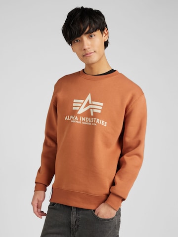 ALPHA INDUSTRIES Μπλούζα φούτερ σε καφέ: μπροστά