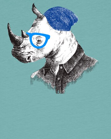 watabout.kids T-Shirt 'Nashorn' in Blau
