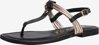 TAMARIS T-bar sandals in Gold / Black, Item view
