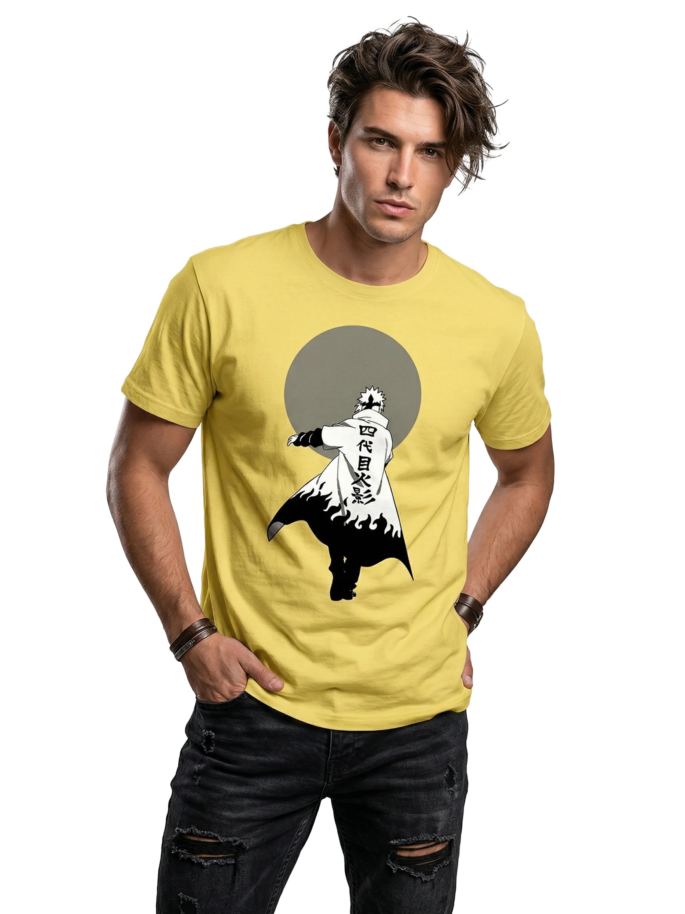 MAKAYA Shirt 'Ninja' in Yellow: front