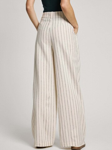 Pepe Jeans Wide leg Bandplooibroek 'Herly' in Wit