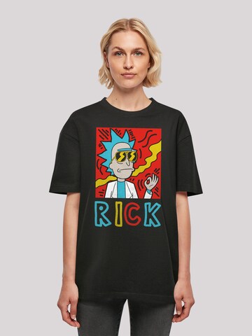 F4NT4STIC Oversized shirt 'Rick & Morty Cool Rick' in Zwart: voorkant